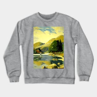 Vintage Travel Artwork - Loch Eck, Scotland Crewneck Sweatshirt